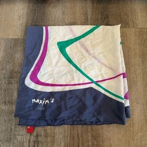 Maxim’s De Paris Vintage 100% Silk Abstract Scarf